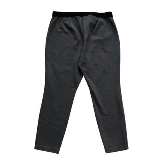 Talbots Soho Gray Black Elastic Waist Pull On Ponte Ankle Pants Size 16 - Picture 9 of 12